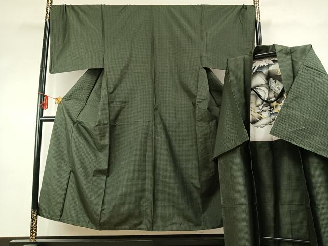 平和屋着物●男性 本場大島紬 アンサンブル 霞文 キングサイズ 正絹 逸品 AABE5784fy