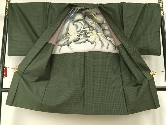 平和屋着物●男性 本場大島紬 アンサンブル 霞文 キングサイズ 正絹 逸品 AABE5784fy
