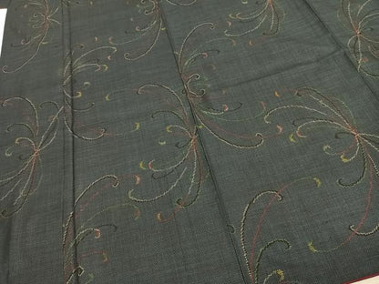 平和屋着物●本場大島紬　一元7マルキ　舞花文　正絹　逸品　AABE5786fy