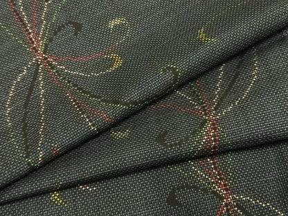 平和屋着物●本場大島紬　一元7マルキ　舞花文　正絹　逸品　AABE5786fy