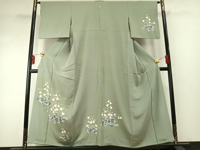 平和屋着物●本加賀友禅作家　寺西英樹　訪問着　草花文　正絹　逸品　AABE5787fy