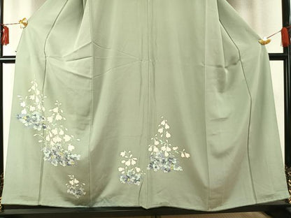 平和屋着物●本加賀友禅作家　寺西英樹　訪問着　草花文　正絹　逸品　AABE5787fy