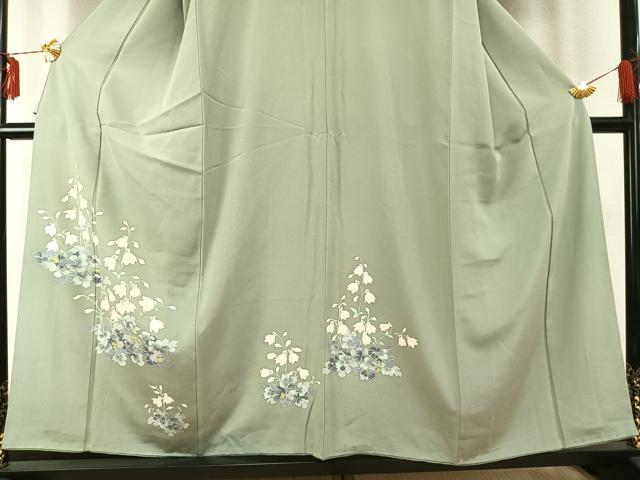 平和屋着物●本加賀友禅作家　寺西英樹　訪問着　草花文　正絹　逸品　AABE5787fy