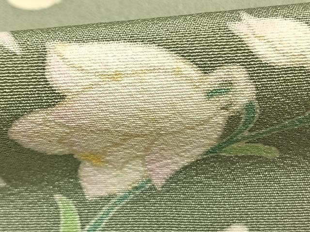 平和屋着物●本加賀友禅作家　寺西英樹　訪問着　草花文　正絹　逸品　AABE5787fy
