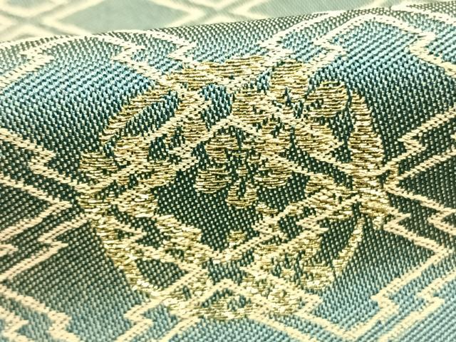 平和屋着物●お召　訪問着　刺繍　松竹梅　暈し染め　金糸　正絹　逸品　AABE5788fy