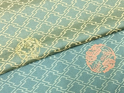 平和屋着物●お召　訪問着　刺繍　松竹梅　暈し染め　金糸　正絹　逸品　AABE5788fy