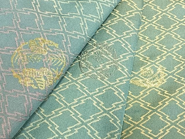 平和屋着物●お召　訪問着　刺繍　松竹梅　暈し染め　金糸　正絹　逸品　AABE5788fy