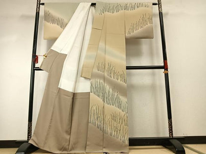平和屋着物●十日町　加賀草木友禅の第一人者　田村哲彦　訪問着　木賊　暈し染め　正絹　逸品　AABE5789fy
