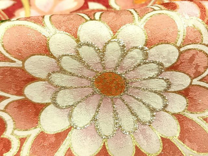 平和屋着物●豪華振袖　草花文　暈し染め　金銀糸　金彩　銀通し地　ロング丈　正絹　逸品　AABE5790fy