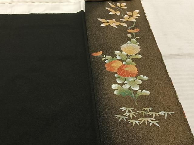 平和屋着物○豪華黒留袖 手描き 風景文 光悦寺 金彩 正絹 逸品 AABE5795fy