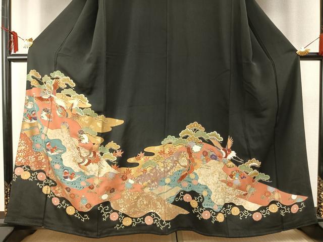 平和屋着物●豪華黒留袖　友禅　駒刺繍　花鳥文　金糸　金彩　正絹　逸品　AABE5797fy 楽天市場】平和屋着物□豪華黒留袖 駒刺繍 尾長鳥霞文 金糸 正絹 逸品