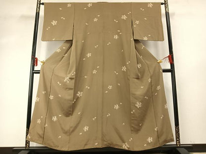 平和屋着物●上質な小紋　舞桜文　正絹　逸品　AABE5798fy