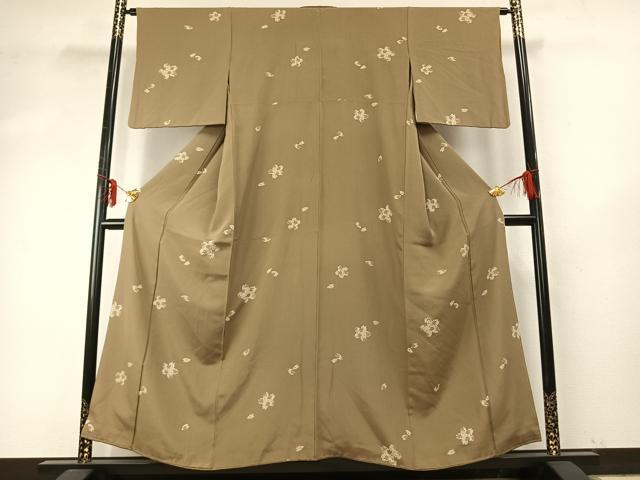 平和屋着物●上質な小紋　舞桜文　正絹　逸品　AABE5798fy