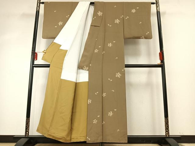 平和屋着物●上質な小紋　舞桜文　正絹　逸品　AABE5798fy