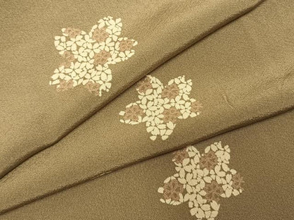 平和屋着物●上質な小紋　舞桜文　正絹　逸品　AABE5798fy