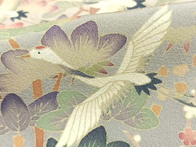 平和屋着物●本加賀友禅作家　百貫廣樹　色留袖　飛鶴枝花文　暈し染め　正絹　逸品　AABE5799fy