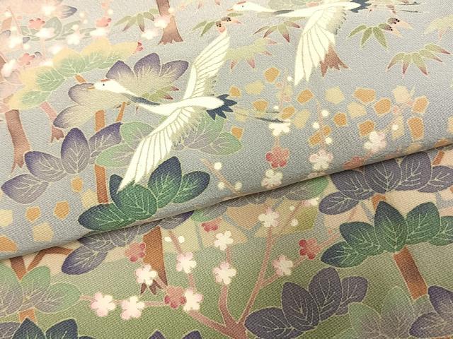平和屋着物●本加賀友禅作家　百貫廣樹　色留袖　飛鶴枝花文　暈し染め　正絹　逸品　AABE5799fy