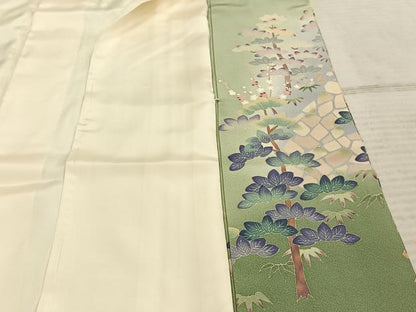 平和屋着物●本加賀友禅作家　百貫廣樹　色留袖　飛鶴枝花文　暈し染め　正絹　逸品　AABE5799fy