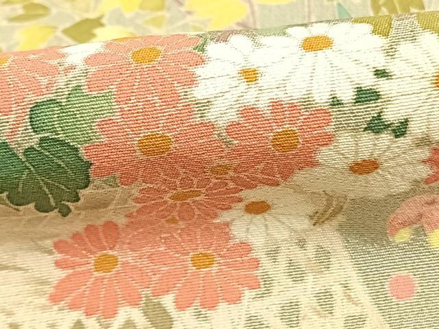 平和屋着物●本加賀友禅作家　柿本市郎　訪問着　草花文　正絹　逸品　AABE5800fy