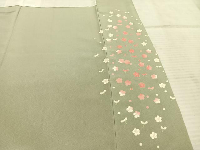 平和屋着物●本加賀友禅作家　柿本市郎　訪問着　草花文　正絹　逸品　AABE5800fy