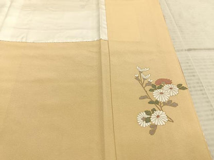 平和屋着物●訪問着　駒刺繍　雲取り花文　暈し染め　金彩　正絹　逸品　AABE5803fy