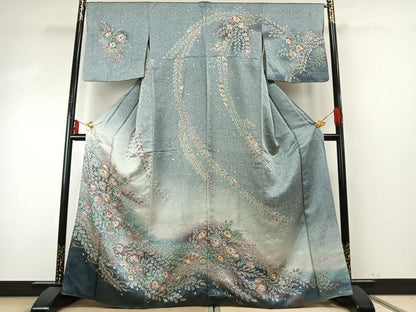 平和屋着物●訪問着　辻が花　暈し染め　金彩　正絹　逸品　AABE5804fy