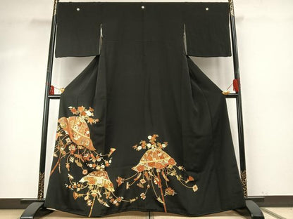 平和屋着物●創業460年・千總　黒留袖　駒刺繍　つるし飾り吉祥文　金糸　金彩　三越扱い　正絹　逸品　AABE5809fy
