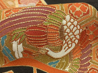 平和屋着物●創業460年・千總　黒留袖　駒刺繍　つるし飾り吉祥文　金糸　金彩　三越扱い　正絹　逸品　AABE5809fy