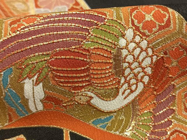 平和屋着物●創業460年・千總　黒留袖　駒刺繍　つるし飾り吉祥文　金糸　金彩　三越扱い　正絹　逸品　AABE5809fy