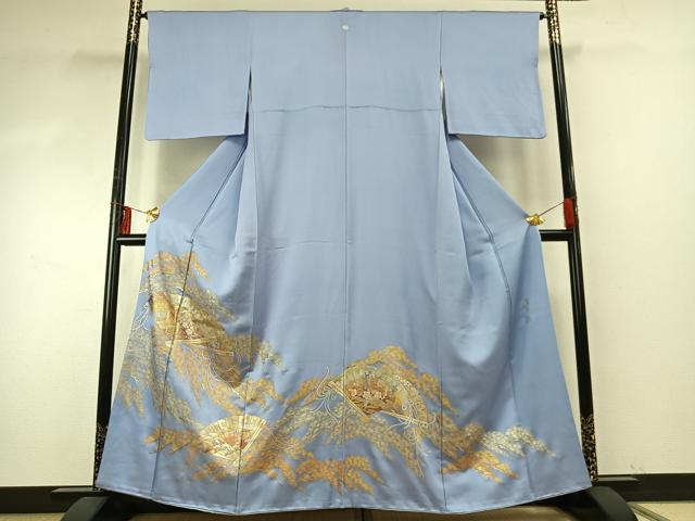 平和屋着物●金彩友禅　卓越技能者・名工・和田光正　色留袖　扇面花文　金銀彩　正絹　逸品　AABE5810fy