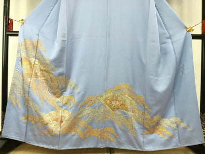 平和屋着物●金彩友禅　卓越技能者・名工・和田光正　色留袖　扇面花文　金銀彩　正絹　逸品　AABE5810fy