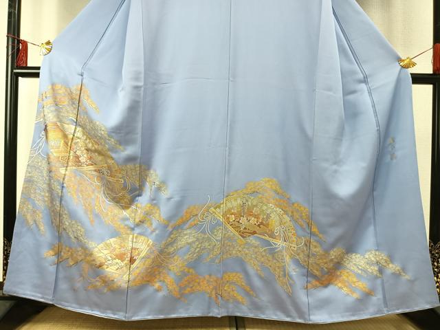 平和屋着物●金彩友禅　卓越技能者・名工・和田光正　色留袖　扇面花文　金銀彩　正絹　逸品　AABE5810fy