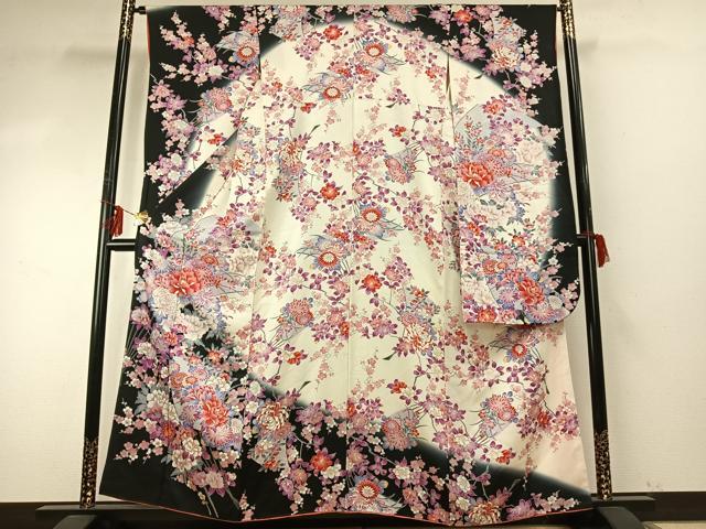 平和屋着物●豪華振袖　草花文　正絹　逸品　AABE5811fy