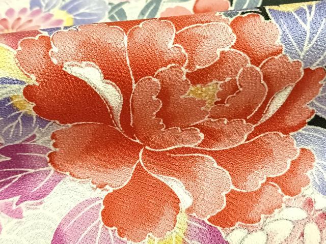 平和屋着物●豪華振袖　草花文　正絹　逸品　AABE5811fy