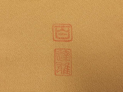 平和屋着物●京加賀友禅　百貫達雄　訪問着　短冊文　花菊　暈し染め　金彩　正絹　逸品　AABE5815fy