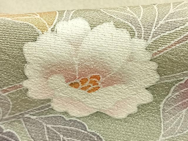 平和屋着物●京加賀友禅　百貫達雄　訪問着　枝花文　銀座おゝぎ屋扱い　正絹　逸品　未使用　AABE5816fy