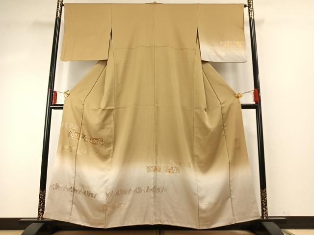 平和屋着物●金彩友禅　卓越技能者・名工・和田光正　訪問着　エジプト壁画文様　暈し染め　金銀彩　正絹　逸品　AABE5817fy