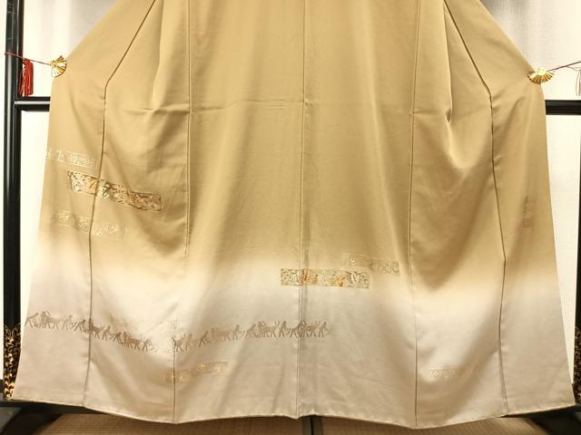 平和屋着物●金彩友禅　卓越技能者・名工・和田光正　訪問着　エジプト壁画文様　暈し染め　金銀彩　正絹　逸品　AABE5817fy