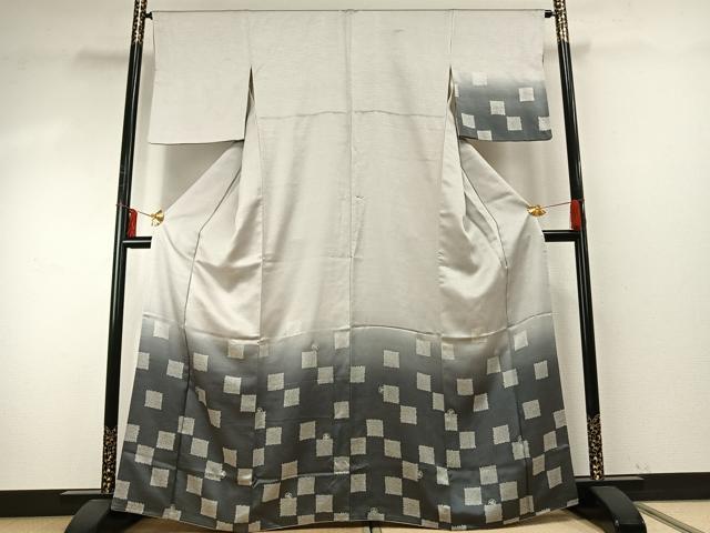平和屋着物●訪問着　市松千鳥文　暈し染め　正絹　逸品　AABE5818fy