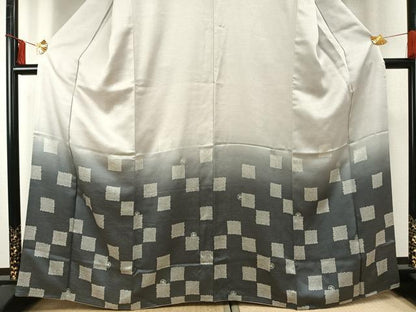 平和屋着物●訪問着　市松千鳥文　暈し染め　正絹　逸品　AABE5818fy