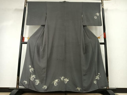 平和屋着物●本加賀友禅作家　中正享子　訪問着　草花文　正絹　逸品　AABE5820fy
