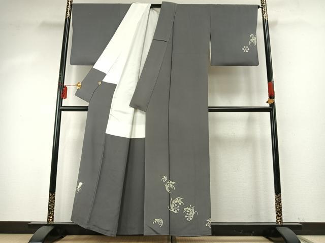 平和屋着物●本加賀友禅作家　中正享子　訪問着　草花文　正絹　逸品　AABE5820fy