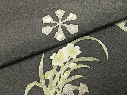 平和屋着物●本加賀友禅作家　中正享子　訪問着　草花文　正絹　逸品　AABE5820fy