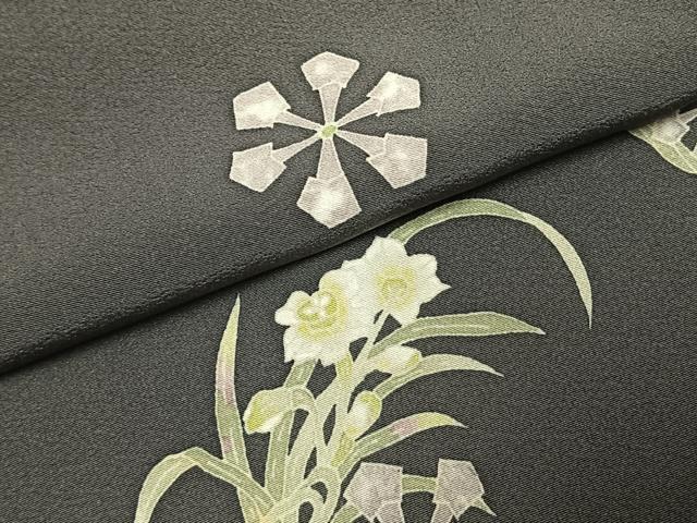 平和屋着物●本加賀友禅作家　中正享子　訪問着　草花文　正絹　逸品　AABE5820fy