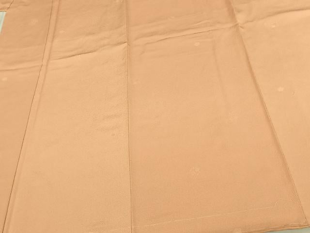 平和屋着物○上質な色無地 舞花地紋 洒落柿色 正絹 逸品 未使用