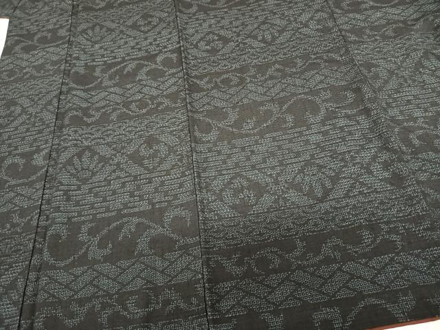平和屋着物●結城紬　80亀甲　横段文　正絹　逸品　AABE5823fy