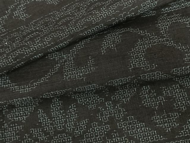平和屋着物●結城紬　80亀甲　横段文　正絹　逸品　AABE5823fy