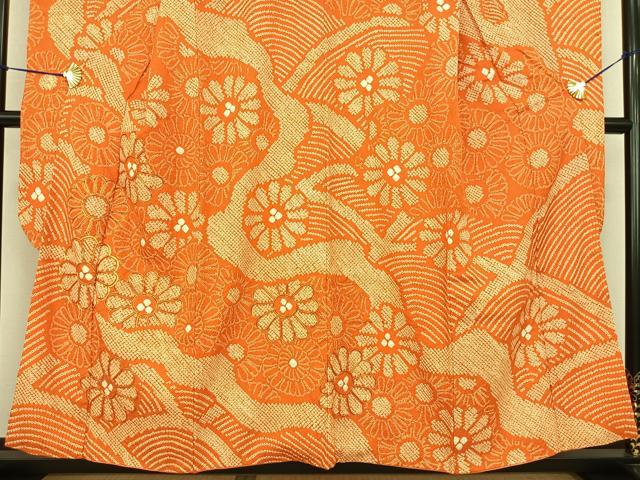 平和屋着物●豪華振袖　駒刺繍　絞り　舞花文　高島屋扱い　正絹　逸品　AABE5825fy