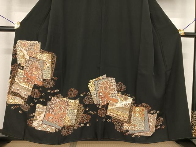 平和屋着物●豪華黒留袖　駒刺繍　色紙重ね文　金彩　ますいわ屋扱い　正絹　逸品　AABE5828fy