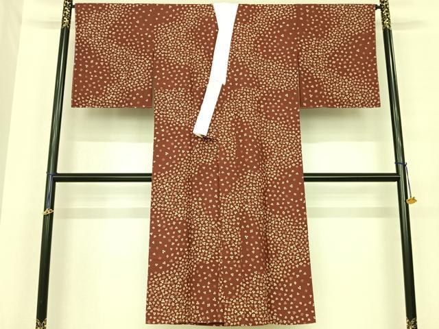 平和屋着物●長襦袢　袷　舞花文　正絹　逸品　AABE5829fy